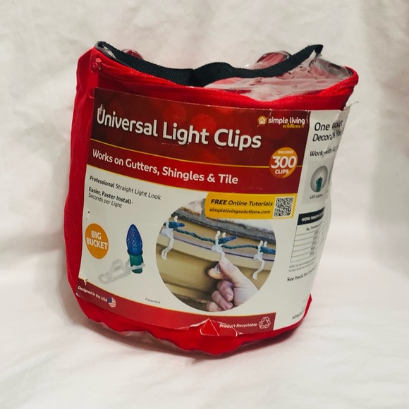 Universal light clips  woks on Gutters, Shingles & Tiles. 300 PCs. - Picture 1 of 4